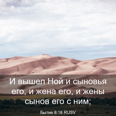 Picture 03 - Бытие 8:18 RUSV - И вышел Ной и сыновья его, и - Bible Verse Picture