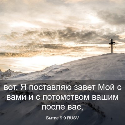 Picture 03 - Бытие 9:9 RUSV - вот, Я поставляю завет Мой - Bible Verse Picture