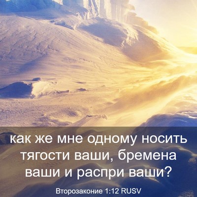Picture 03 - Второзаконие 1:12 RUSV - как же мне одному носить - Bible Verse Picture