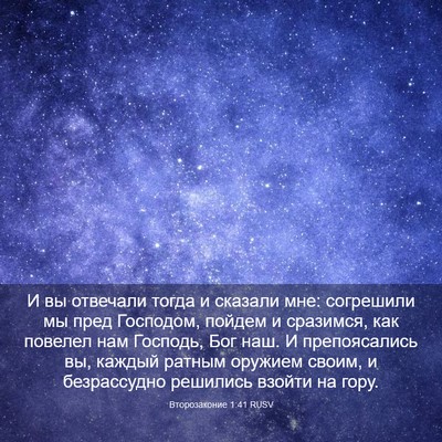 Picture 03 - Второзаконие 1:41 RUSV - И вы отвечали тогда и - Bible Verse Picture