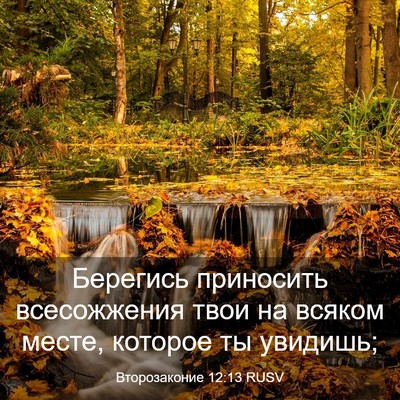 Picture 03 - Второзаконие 12:13 RUSV - Берегись приносить - Bible Verse Picture