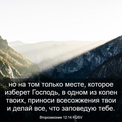 Picture 03 - Второзаконие 12:14 RUSV - но на том только месте, - Bible Verse Picture