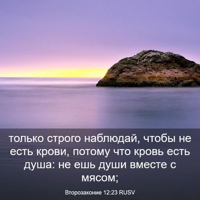 Picture 03 - Второзаконие 12:23 RUSV - только строго наблюдай, - Bible Verse Picture