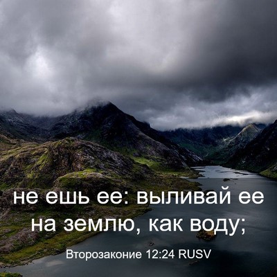 Picture 03 - Второзаконие 12:24 RUSV - не ешь ее: выливай ее на - Bible Verse Picture