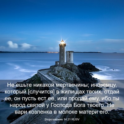 Picture 03 - Второзаконие 14:21 RUSV - Не ешьте никакой - Bible Verse Picture