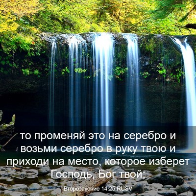 Picture 03 - Второзаконие 14:25 RUSV - то променяй это на серебро - Bible Verse Picture
