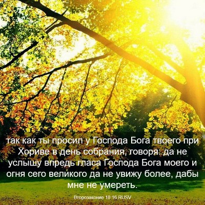 Picture 03 - Второзаконие 18:16 RUSV - так как ты просил у Господа - Bible Verse Picture