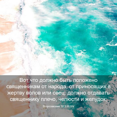 Picture 03 - Второзаконие 18:3 RUSV - Вот что должно быть - Bible Verse Picture