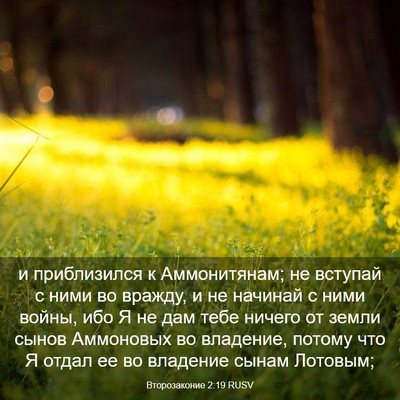 Picture 03 - Второзаконие 2:19 RUSV - и приблизился к - Bible Verse Picture
