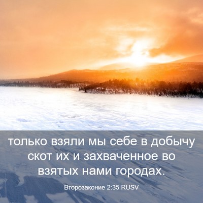 Picture 03 - Второзаконие 2:35 RUSV - только взяли мы себе в - Bible Verse Picture