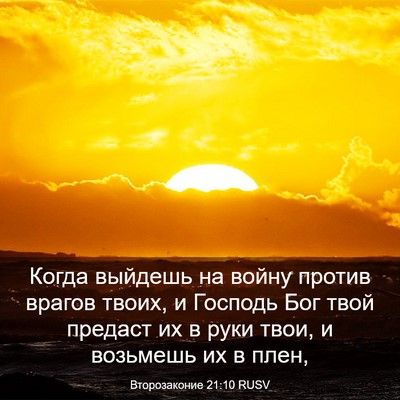 Picture 03 - Второзаконие 21:10 RUSV - Когда выйдешь на войну - Bible Verse Picture
