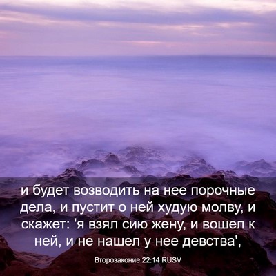 Picture 03 - Второзаконие 22:14 RUSV - и будет возводить на нее - Bible Verse Picture