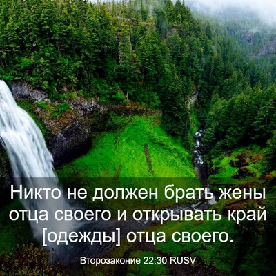 Picture 03 - Второзаконие 22:30 RUSV - Никто не должен брать жены - Bible Verse Picture