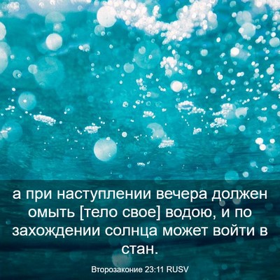 Picture 03 - Второзаконие 23:11 RUSV - а при наступлении вечера - Bible Verse Picture
