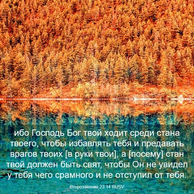 Picture 03 - Второзаконие 23:14 RUSV - ибо Господь Бог твой ходит - Bible Verse Picture