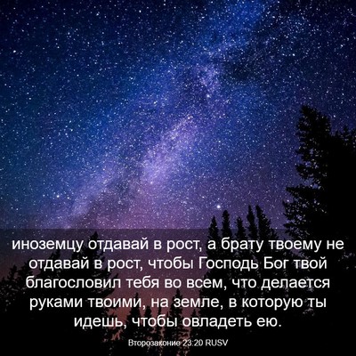 Picture 03 - Второзаконие 23:20 RUSV - иноземцу отдавай в рост, а - Bible Verse Picture