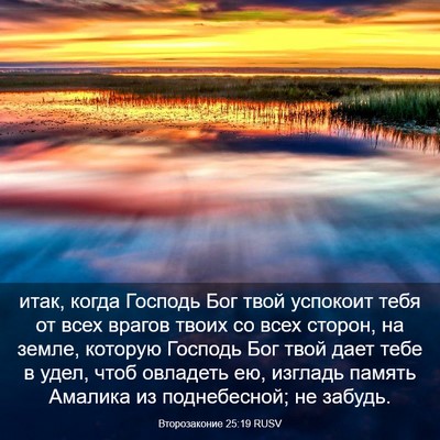 Picture 03 - Второзаконие 25:19 RUSV - итак, когда Господь Бог - Bible Verse Picture