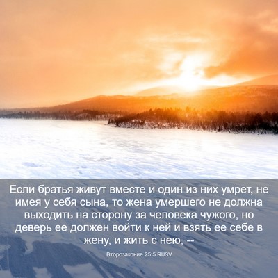 Picture 03 - Второзаконие 25:5 RUSV - Если братья живут вместе и - Bible Verse Picture