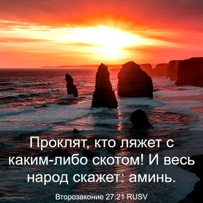 Picture 03 - Второзаконие 27:21 RUSV - Проклят, кто ляжет с - Bible Verse Picture