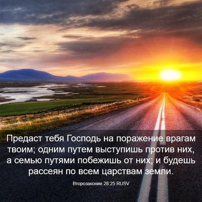 Picture 03 - Второзаконие 28:25 RUSV - Предаст тебя Господь на - Bible Verse Picture