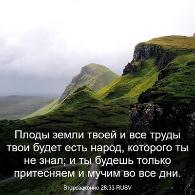 Picture 03 - Второзаконие 28:33 RUSV - Плоды земли твоей и все - Bible Verse Picture