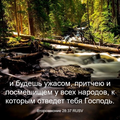 Picture 03 - Второзаконие 28:37 RUSV - и будешь ужасом, притчею и - Bible Verse Picture