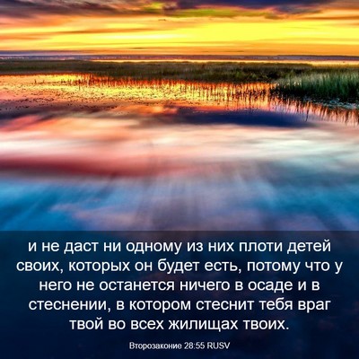 Picture 03 - Второзаконие 28:55 RUSV - и не даст ни одному из них - Bible Verse Picture