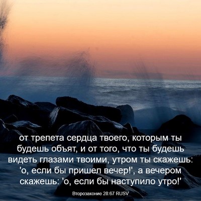Picture 03 - Второзаконие 28:67 RUSV - от трепета сердца твоего, - Bible Verse Picture