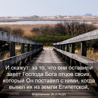 Picture 03 - Второзаконие 29:25 RUSV - И скажут: за то, что они - Bible Verse Picture