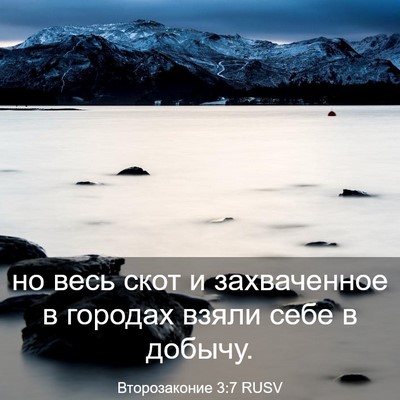 Picture 03 - Второзаконие 3:7 RUSV - но весь скот и захваченное - Bible Verse Picture