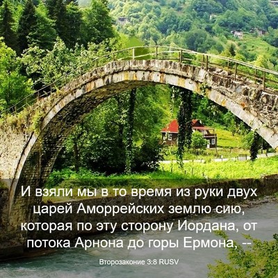 Picture 03 - Второзаконие 3:8 RUSV - И взяли мы в то время из - Bible Verse Picture