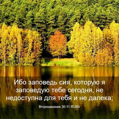 Picture 03 - Второзаконие 30:11 RUSV - Ибо заповедь сия, которую я - Bible Verse Picture