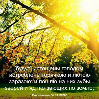 Picture 03 - Второзаконие 32:24 RUSV - [будут] истощены голодом, - Bible Verse Picture