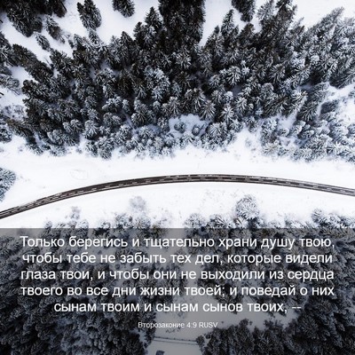 Picture 03 - Второзаконие 4:9 RUSV - Только берегись и - Bible Verse Picture