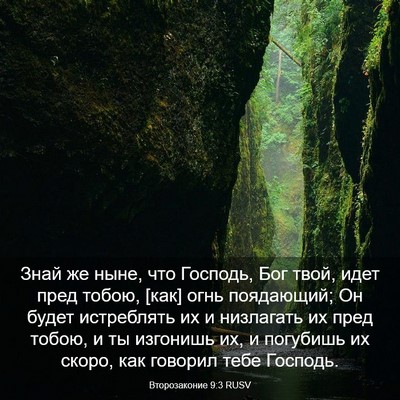 Picture 03 - Второзаконие 9:3 RUSV - Знай же ныне, что Господь, - Bible Verse Picture