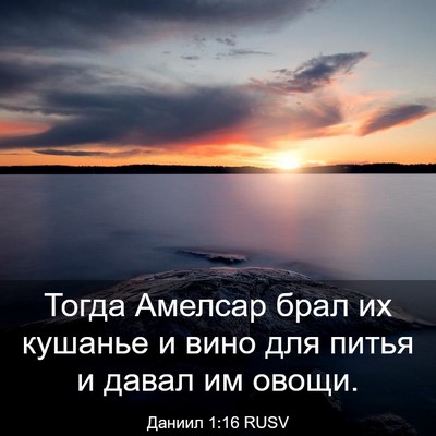 Picture 03 - Даниил 1:16 RUSV - Тогда Амелсар брал их - Bible Verse Picture