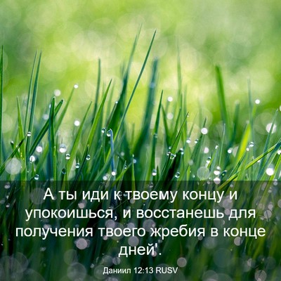 Picture 03 - Даниил 12:13 RUSV - А ты иди к твоему концу и - Bible Verse Picture