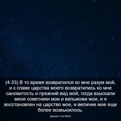 Picture 03 - Даниил 4:36 RUSV - (4-33) В то время возвратился - Bible Verse Picture