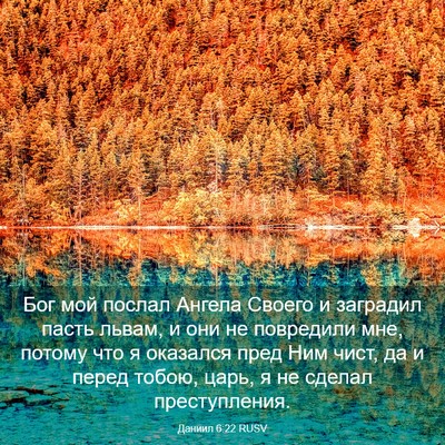 Picture 03 - Даниил 6:22 RUSV - Бог мой послал Ангела - Bible Verse Picture
