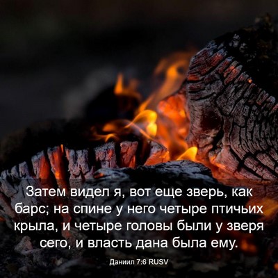 Picture 03 - Даниил 7:6 RUSV - Затем видел я, вот еще - Bible Verse Picture