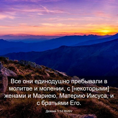 Picture 03 - Деяния 1:14 RUSV - Все они единодушно - Bible Verse Picture