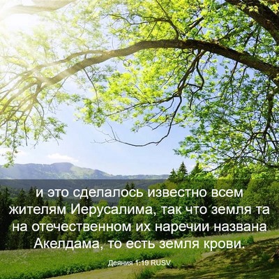 Picture 03 - Деяния 1:19 RUSV - и это сделалось известно - Bible Verse Picture