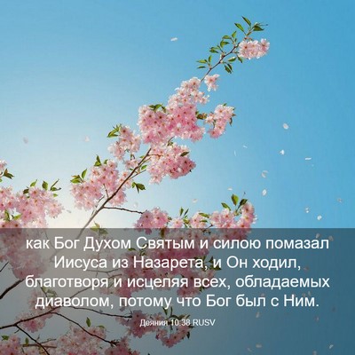 Picture 03 - Деяния 10:38 RUSV - как Бог Духом Святым и - Bible Verse Picture