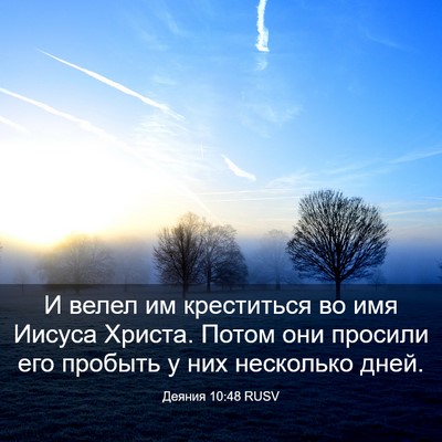 Picture 03 - Деяния 10:48 RUSV - И велел им креститься во - Bible Verse Picture