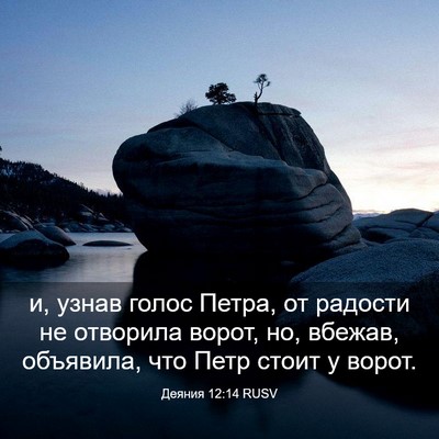 Picture 03 - Деяния 12:14 RUSV - и, узнав голос Петра, от - Bible Verse Picture