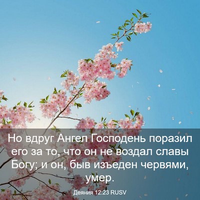 Picture 03 - Деяния 12:23 RUSV - Но вдруг Ангел Господень - Bible Verse Picture