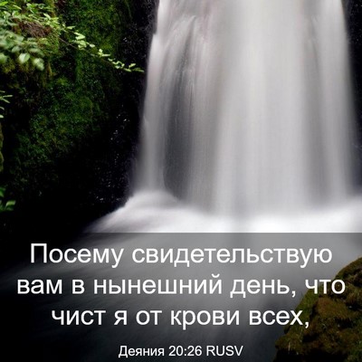 Picture 03 - Деяния 20:26 RUSV - Посему свидетельствую вам - Bible Verse Picture