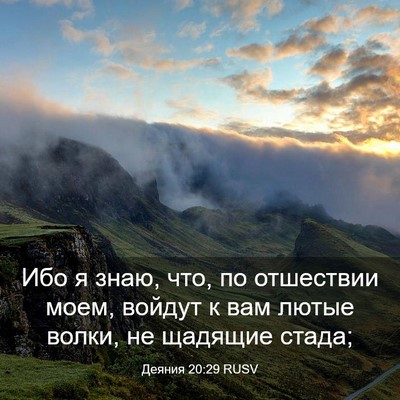 Picture 03 - Деяния 20:29 RUSV - Ибо я знаю, что, по - Bible Verse Picture