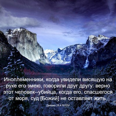 Picture 03 - Деяния 28:4 RUSV - Иноплеменники, когда - Bible Verse Picture