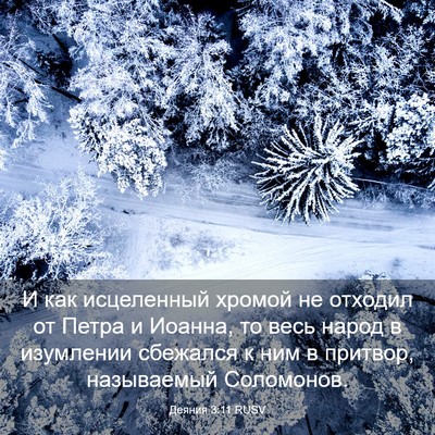 Picture 03 - Деяния 3:11 RUSV - И как исцеленный хромой не - Bible Verse Picture